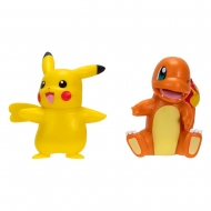 Pokémon - Pack 2 figurines Battle Figure First Partner Set Salamèche 2, female Pikachu