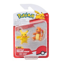 Pokémon - Pack 2 figurines Battle Figure First Partner Set Salamèche 2, female Pikachu