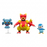 Pokémon - Pack 3 figurines Battle Figure Set Tiplouf, Feuforêve, Magmar 5 cm