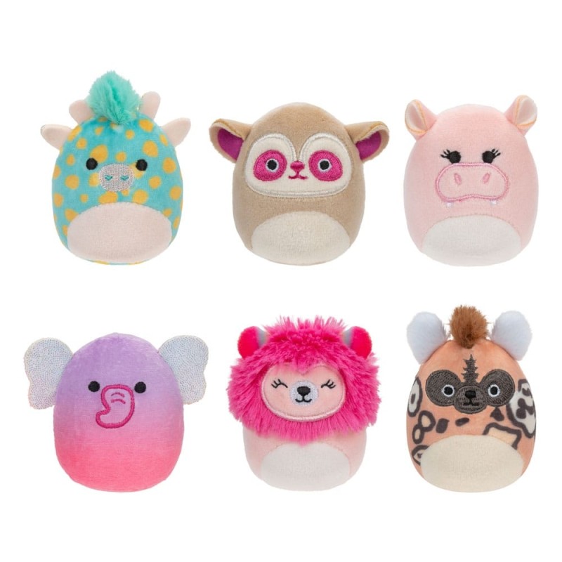 Squishmallows - Squishville Mini  pack 6 peluches Safari Squad 5 cm