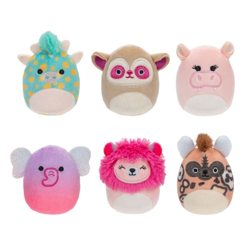 Squishville Mini Squishmallows - Pack 6 peluches Safari Squad 5 cm