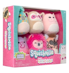 Squishville Mini Squishmallows - Pack 6 peluches Safari Squad 5 cm