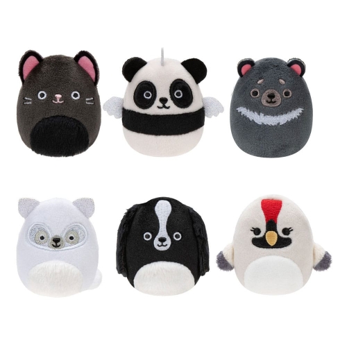 Squishville Mini Squishmallows - Pack 6 peluches Black & White Squad 5 cm