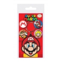 Super Mario - Porte-clés caoutchouc et badge Set Mario