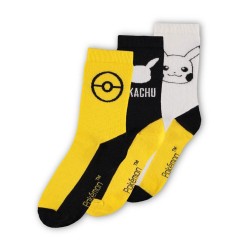 Pokémon - Pokemon pack 3 paires de chaussettes Pikachu 43-46