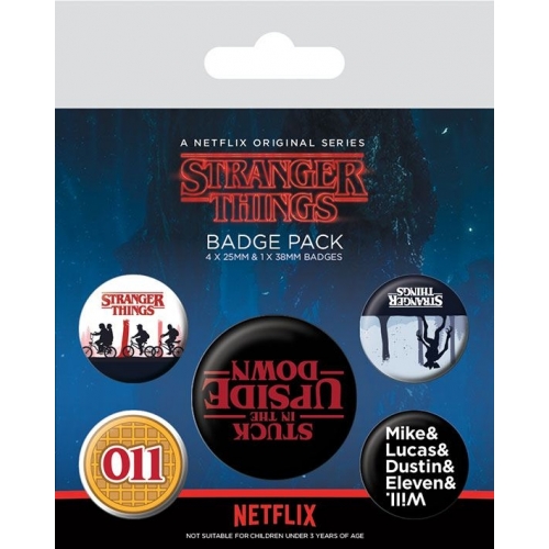 Stranger Things - Pack 5 badges Upside Down