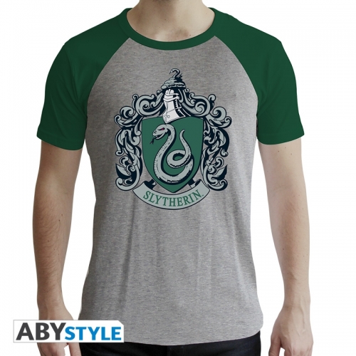 Harry Potter - T-shirt Premium Serpentard homme MC gris & vert