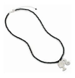 Barbie - Pendentif et collier argent Silhouette on Black Onyx Bead (argent sterling)