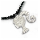 Barbie - Pendentif et collier argent Silhouette on Black Onyx Bead (argent sterling)