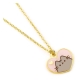 Pusheen - Pendentif et collier argent Pusheen Pink and Gold Heart