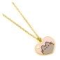 Pusheen - Pendentif et collier argent Pusheen Pink and Gold Heart