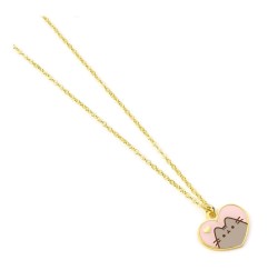Pusheen - Pendentif et collier argent Pink and Gold Heart