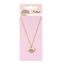 Pusheen - Pendentif et collier argent Pusheen Pink and Gold Heart