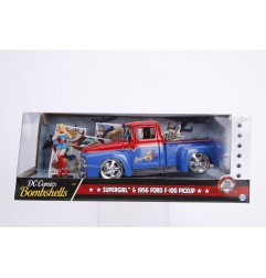 DC Bombshells - Réplique métal Hollywood Rides 1/24 Ford F100 1956 avec figurine Super Girl