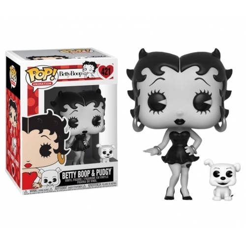 Betty Boop - Figurine POP! Betty Boop & Pudgy Black & White 9 cm