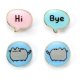 Pusheen - Pack 2 paires de boucles d'oreilles Stud Hi , Bye