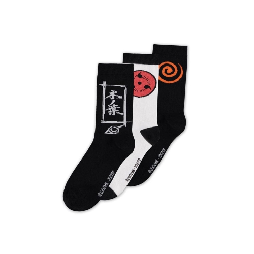 Naruto Shippuden - Pack 3 paires de chaussettes Sasuke Symbol 43-46