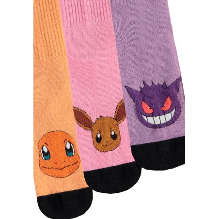 Pokémon - Pokemon pack 3 paires de chaussettes Heads Colormix 35-38