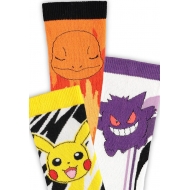 Pokémon - Pack 3 paires de chaussettes Pikachu, Charmander, Ectoplasma 43-46