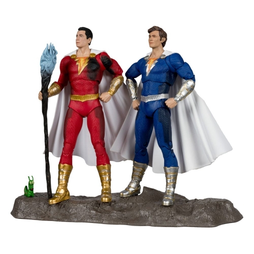 DC Multiverse - Pack de 2 figurines Shazam (Battle Damage) & Freddie Freeman (Gold Label) 18 cm