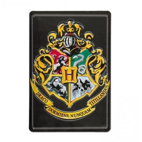 Harry Potter - Panneau métal 3D Hogwarts 20 x 30 cm