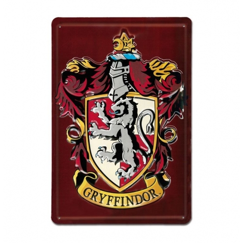 Harry Potter - Panneau métal 3D Gryffindor 20 x 30 cm