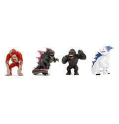 Godzilla - Pack 4 figurines Diecast Nano Metalfigs série 1 4 cm
