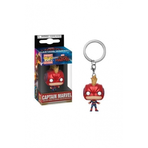 Captain Marvel - Porte-clés Pocket POP! Captain Marvel (avec casque) 4 cm