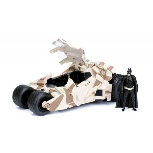 Batman The Dark Knight - Réplique métal Batmobile 2008 Camo 1/24 avec figurine
