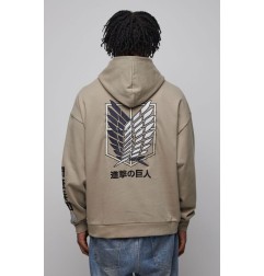 - Attack on Titan sweater ÃÂ  capuche Graphic Khaki 