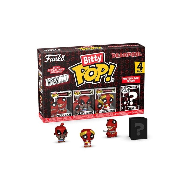 Deadpool - Pack 4 figurines Bitty POP! Vinyl Dinopool 2,5 cm