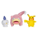 Pokémon - Pack 3 figurines Battle Figure Set Pikachu (Female), Funécire, Ramoloss 5 cm