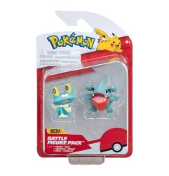 Pokémon - Pack 2 figurines Battle Figure First Partner Set Griknot, Grenousse 5 cm