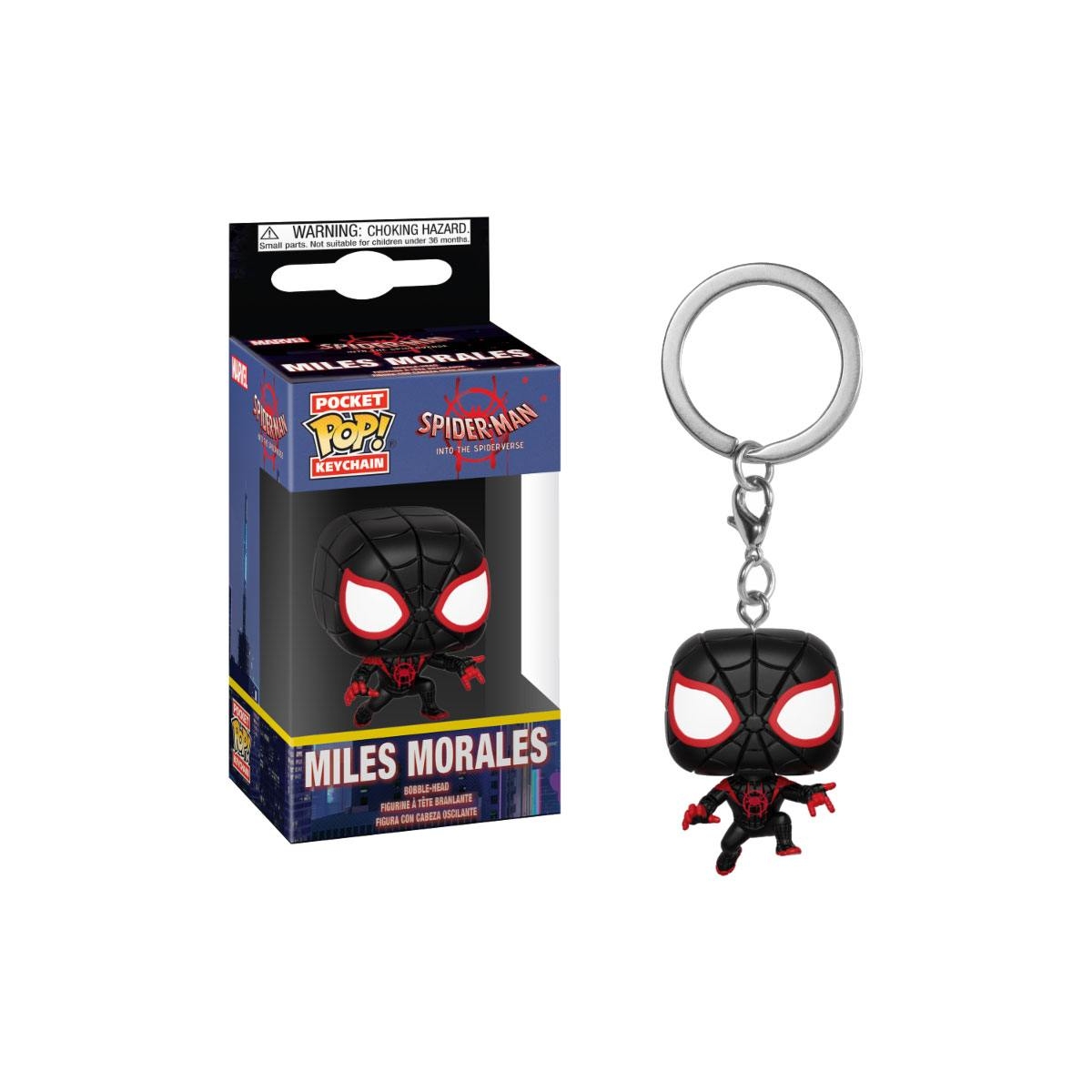 Spider-Man Animated - Porte-clés Pocket POP! Miles Morales 4 cm