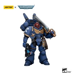 Warhammer 40k - Figurine 1/18 Ultramarines Jump Pack Intercessors Sergeant With Plasma Pistol And Power Sword 12 cm