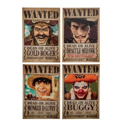 One Piece - 4 pack aimants Wanted