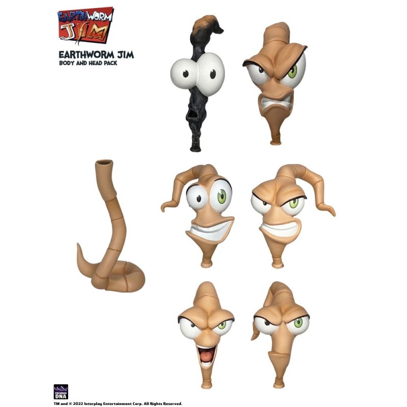 Earthworm Jim - Accessoires Wave 1: Worm Body & Jim Heads Accessory Pack