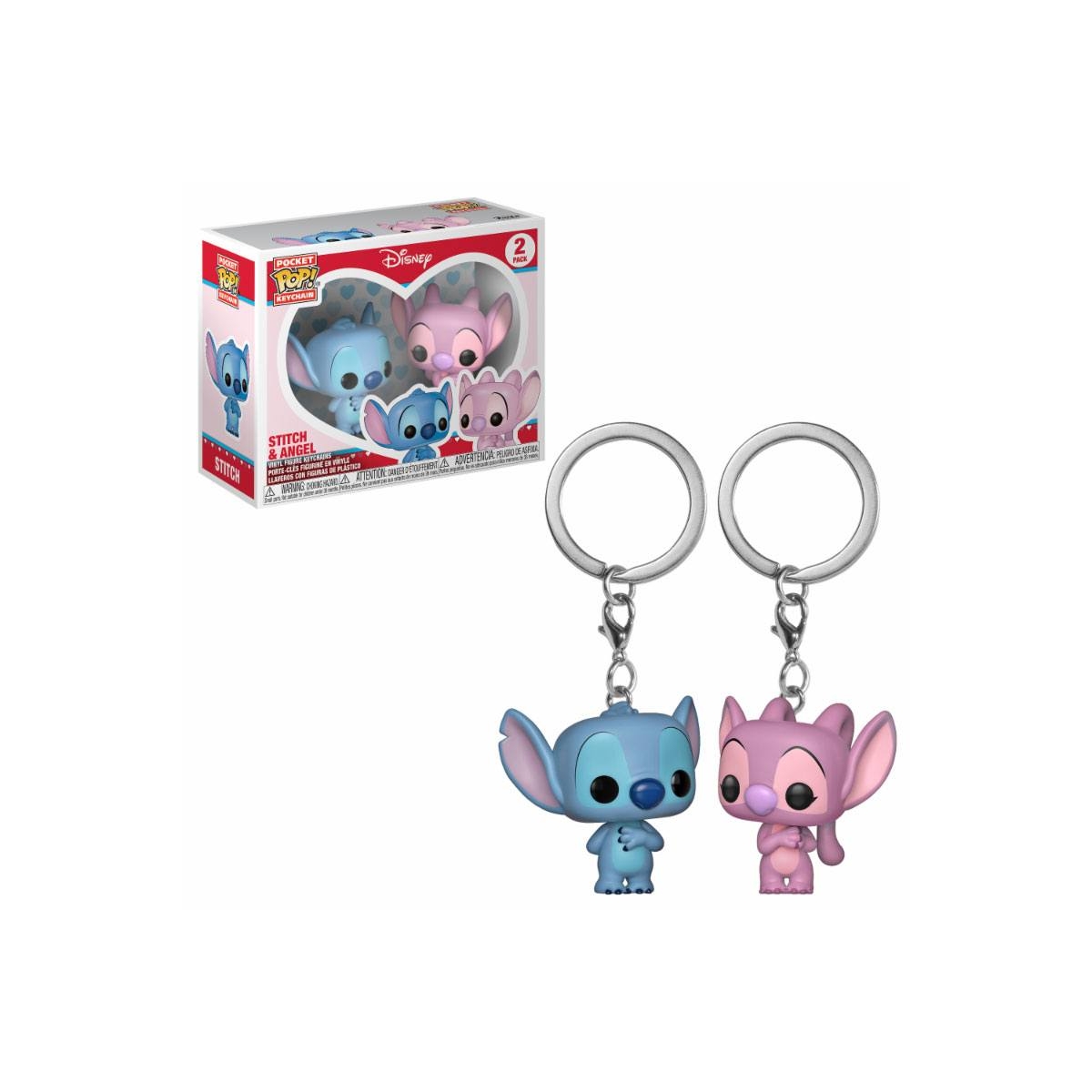 Lilo & Stitch - Pack 2 porte-clés Pocket POP! Stitch & Angel 4 cm