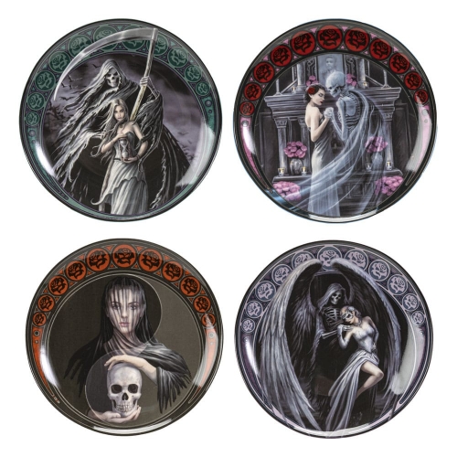 Anne Stokes - Pack 4 plaques Dance with Death