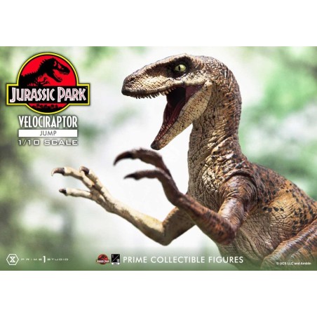 Jurassic Park - Statuette Prime Collectibles 1/10 Velociraptor Jump 21 cm