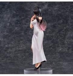 Original Illustration - Statuette Mai Okuma illustration Healing-type white chinese dress lady 26 cm