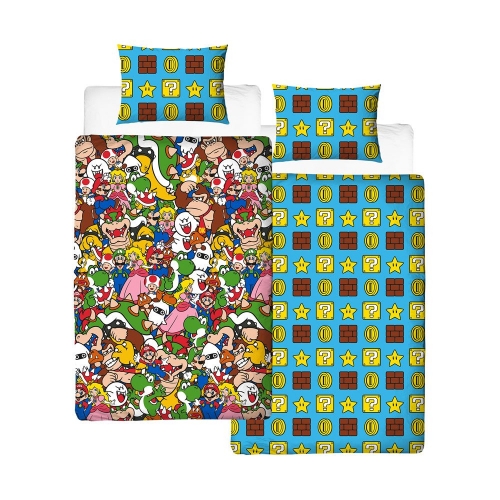 Super Mario - Parure de lit réversible Gang 135 x 200 cm / 48 x 74 cm