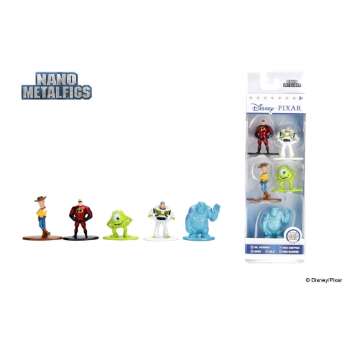 Disney Pixar - Pack 5 figurines Diecast Nano Metalfigs 4 cm