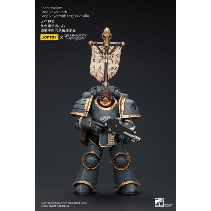 Warhammer - The Horus Heresy figurine 1/18 Space Wolves Grey Slayer Pack Grey Slayer With Legion Vexilla 12 cm