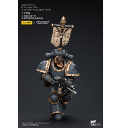 Warhammer The Horus Heresy - Figurine 1/18 Space Wolves Grey Slayer Pack Grey Slayer With Legion Vexilla 12 cm