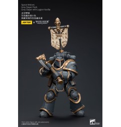 Warhammer The Horus Heresy - Figurine 1/18 Space Wolves Grey Slayer Pack Grey Slayer With Legion Vexilla 12 cm