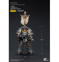 Warhammer The Horus Heresy - Figurine 1/18 Space Wolves Grey Slayer Pack Grey Slayer With Legion Vexilla 12 cm