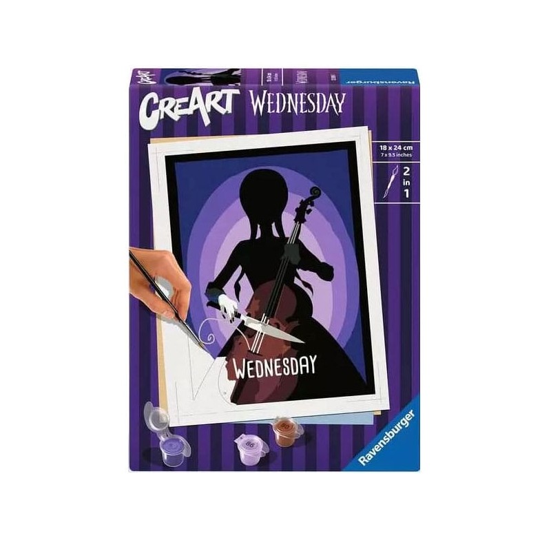 Wednesday - Set de peinture par numéros CreArt  18 x 24 cm