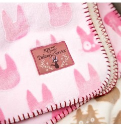 Kiki la petite sorcière - Couverture polaire moirée Jiji silhouette 70 x 100 cm