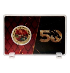 Dungeons & Dragons - Pièce de collection 50th Anniversary with Colour Print 24k Gold Plated Edition 4 cm